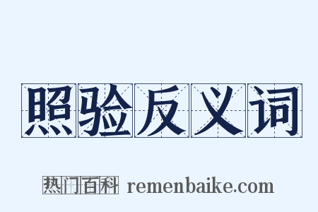 照验反义词是什么意思的图片